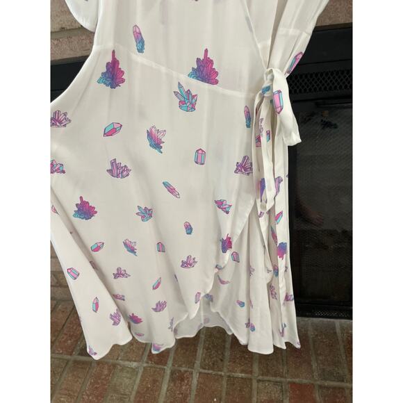 Wildfox Crystal Wrap Maxi Dress XS White Hippie Boho Festival - Picture 7 of 15